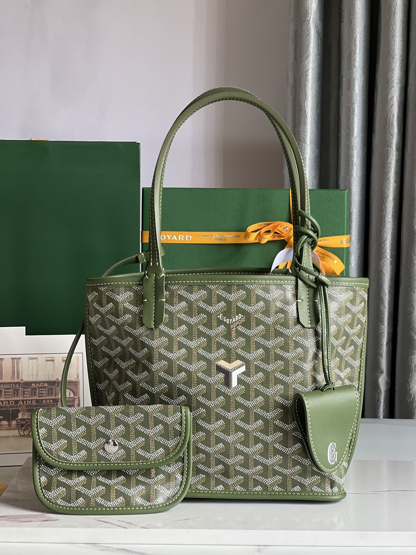 Anjou Mini Reversible Tote Bag In Green